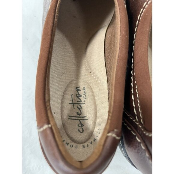 Clarks Collection Ashland Slip-On Comfort Shoes Style 22545 US Size 8.5 M Brown - Picture 5 of 12
